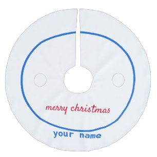 Jupon De Sapin En Polyester Brossé simple minimum ajouter votre nom joyeux brush noël