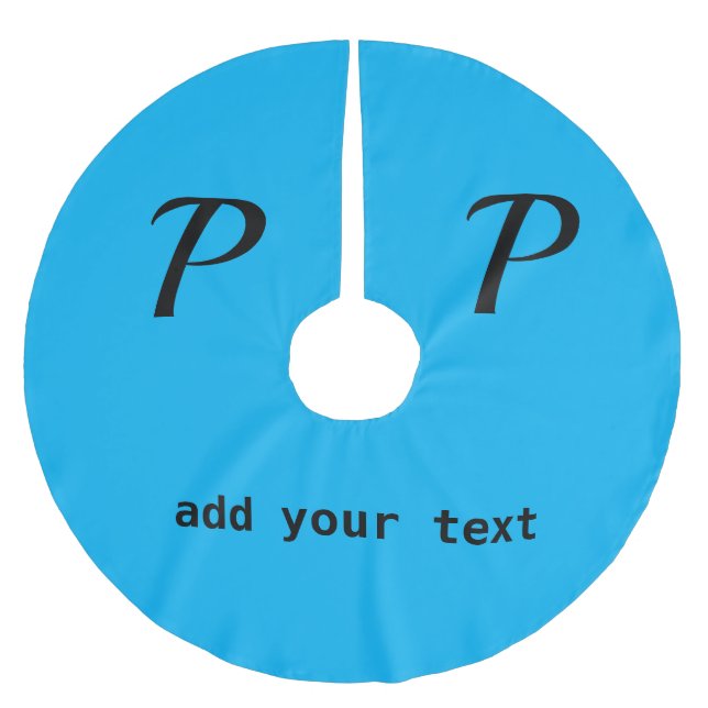 Jupon De Sapin En Polyester Brossé simple minimum ajouter votre texte monogramme brin (Devant)
