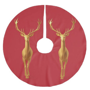 Jupon De Sapin En Polyester Brossé Simple moderne merry Noël or rendeer pater