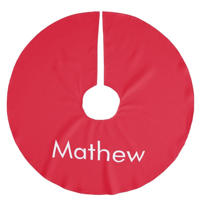 Jupon De Sapin En Polyester Brossé simple monogramme de lettre initiale ajouter votre (Devant)