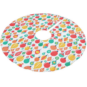 Jupon De Sapin En Polyester Brossé Simple rétro coloré Motif d'ornement de Noël
