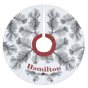 Jupon De Sapin En Polyester Brossé Simples et élégants Vintage Pine Sprig Noël