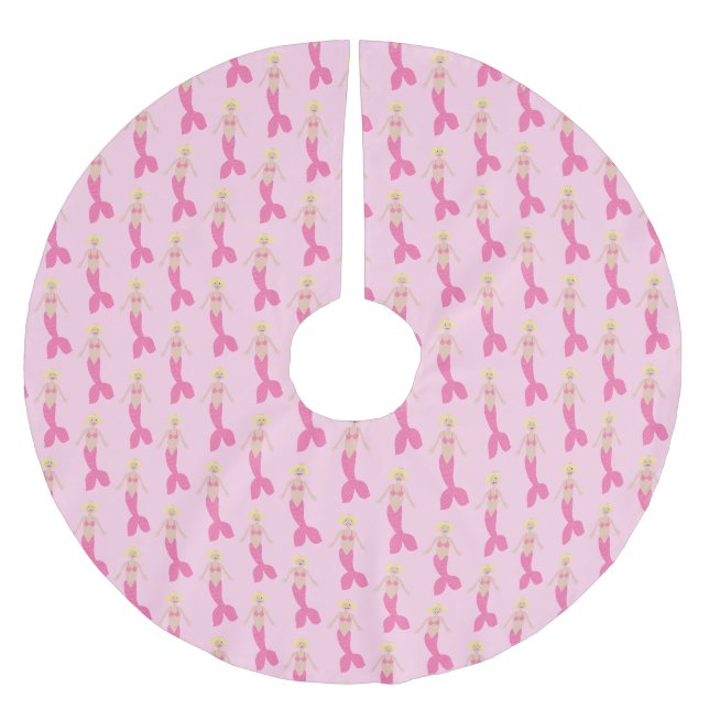 Jupon De Sapin En Polyester Brossé Sirène D'Imaginaire Rose (Devant)
