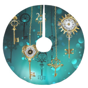 Jupon De Sapin En Polyester Brossé Skeleton Keys on Green Background