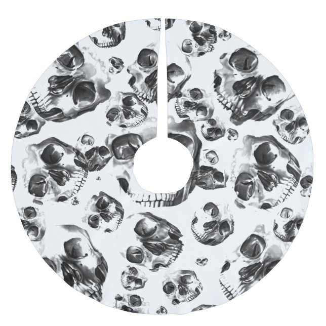 Jupon De Sapin En Polyester Brossé Skeleton Skull Art Pattern (Devant)