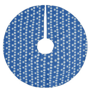 Jupon De Sapin En Polyester Brossé Skirt d'arbre de flocon bleu
