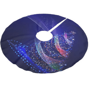 Jupon De Sapin En Polyester Brossé SlipperyJoe arbre de Noël numérique translucide ro