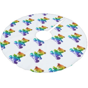 Jupon De Sapin En Polyester Brossé SlipperyL'ours en peluche brossé de Joe gra arc-en