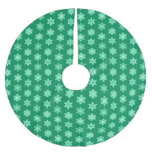 Jupon De Sapin En Polyester Brossé Snowflakes Ikat - Vert pin et menthe
