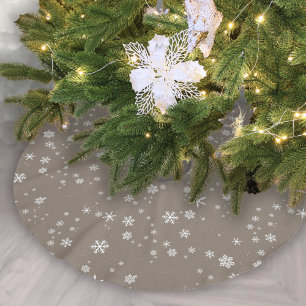 Jupon De Sapin En Polyester Brossé Snowflakes Noël élégant et moderne