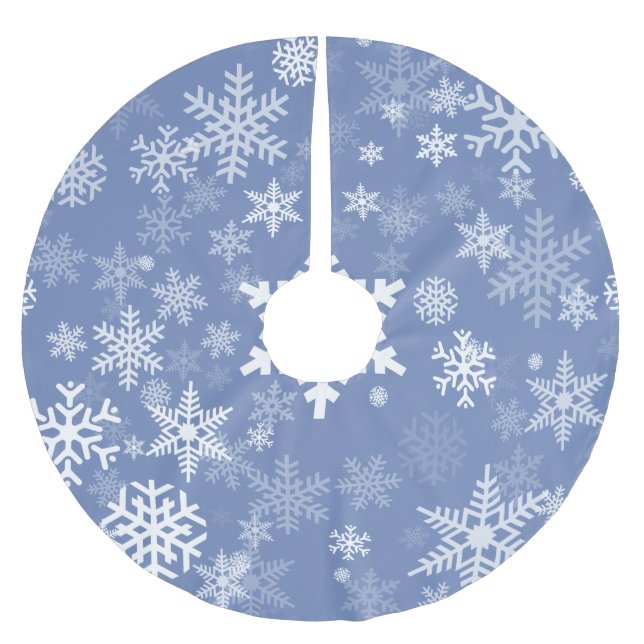 Jupon De Sapin En Polyester Brossé Snowflakes Personnaliser graphique Arrière - plan  (Devant)