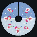 Jupon De Sapin En Polyester Brossé Snowman avec un flocon de neige Noël Enfants de No<br><div class="desc">Cette jupe de Noël est parfaite pour décorer le fond de l'arbre. Jupe d'arbre amusante avec des bonhommes de neige regardant les flocons de neige et souhaitant de la neige. L'arrière - plan est bleu avec des étoiles blanches. La décoration des arbres de vacances est parfaite pour les familles avec...</div>