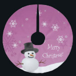 Jupon De Sapin En Polyester Brossé Snowman rose scène d'hiver Arbre de Noël Jupe<br><div class="desc">Ajoutez une touche de fantaisie sous votre sapin de Noël cette saison avec une jupe de sapin de Noël Pink Snowman. Tree Skirt design présente un bonhomme de neige heureux dans une scène hivernale enneigée contre un arrière - plan rose orné de flocons de neige de couleur assortie. Autres cadeaux...</div>