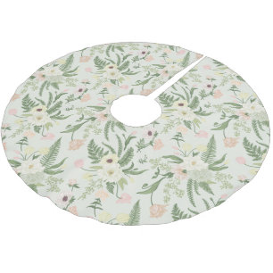 Jupon De Sapin En Polyester Brossé Soft Mint Green Garden Motif