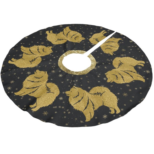 Jupon De Sapin En Polyester Brossé SPARKLY THANG Lapphund finlandais Xmas jupe d'arbr (Angle)