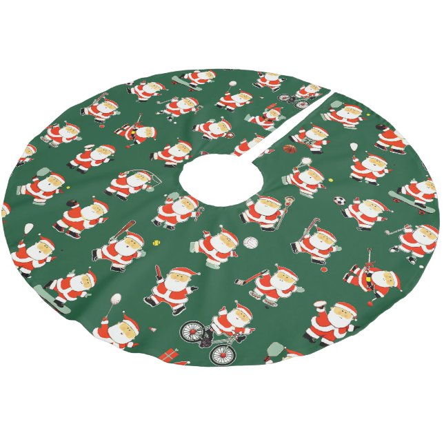 Jupon De Sapin En Polyester Brossé Sports de Noël (Angle)
