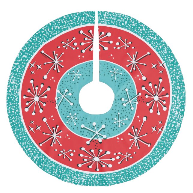 Jupon De Sapin En Polyester Brossé Spoutnik atomique moderne (Devant)