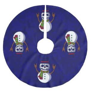 Jupon De Sapin En Polyester Brossé squelette gothique de noël bonhomme de neige gothm
