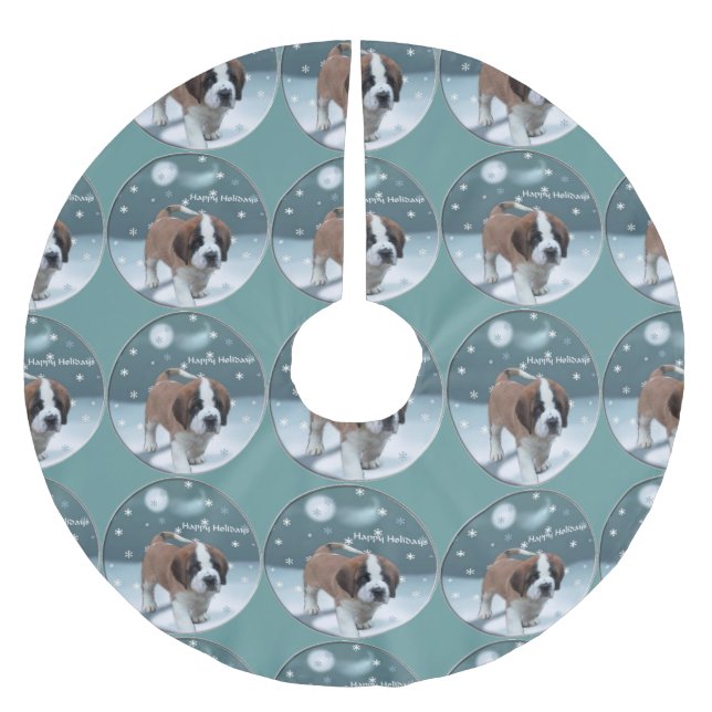 Jupon De Sapin En Polyester Brossé St Bernard Noël (Devant)