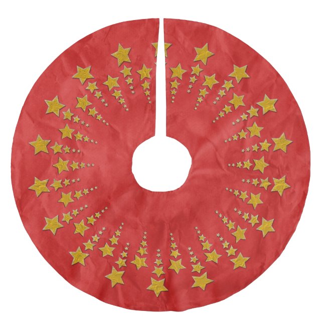 Jupon De Sapin En Polyester Brossé Star Circle or I + votre backgr. & idées (Devant)