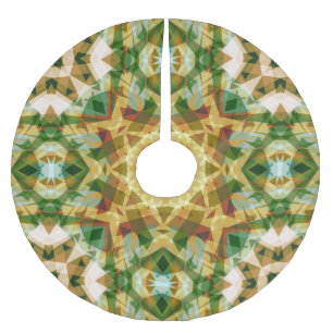 Jupon De Sapin En Polyester Brossé Star de Noël Hiver Vert automne Brown or jaune