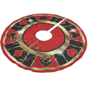 Jupon De Sapin En Polyester Brossé Style de Noël Las Vegas