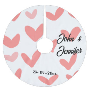 Jupon De Sapin En Polyester Brossé style de texte minimal simple blanc mariage cœur r