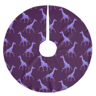 Jupon De Sapin En Polyester Brossé Style hippie étincelant Giraffe violette