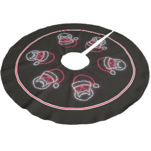 Jupon De Sapin En Polyester Brossé Style néon Signal Père Noël dans les lunettes de s