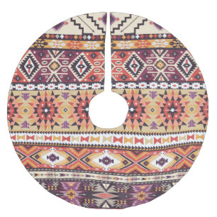 Jupon De Sapin En Polyester Brossé Style tribal coloré, motif dynamique et transparen