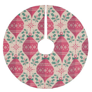 Jupon De Sapin En Polyester Brossé Style vintage Noël Motif sans couture