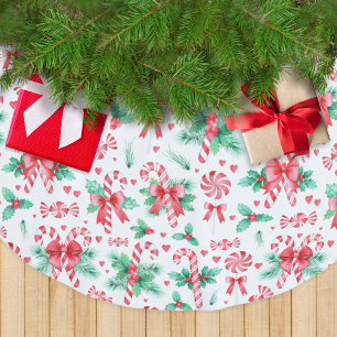 Jupon De Sapin En Polyester Brossé Sucres de canne d'aquarelle et bonbons de menthe p
