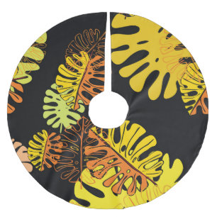 Jupon De Sapin En Polyester Brossé Summer Tropical Feuille Design Vintage