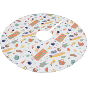 Jupon De Sapin En Polyester Brossé Sunny Beach Fun Motif