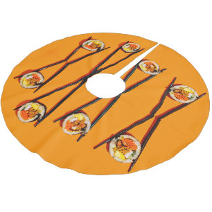 Jupon De Sapin En Polyester Brossé Sushi avec baguettes