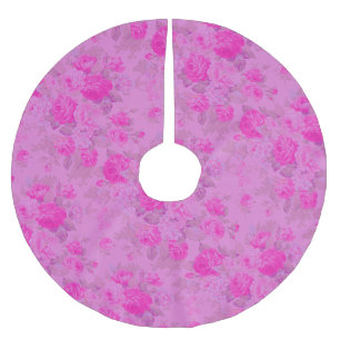 Jupon De Sapin En Polyester Brossé Sweet Cottage Purple et Rose Noël