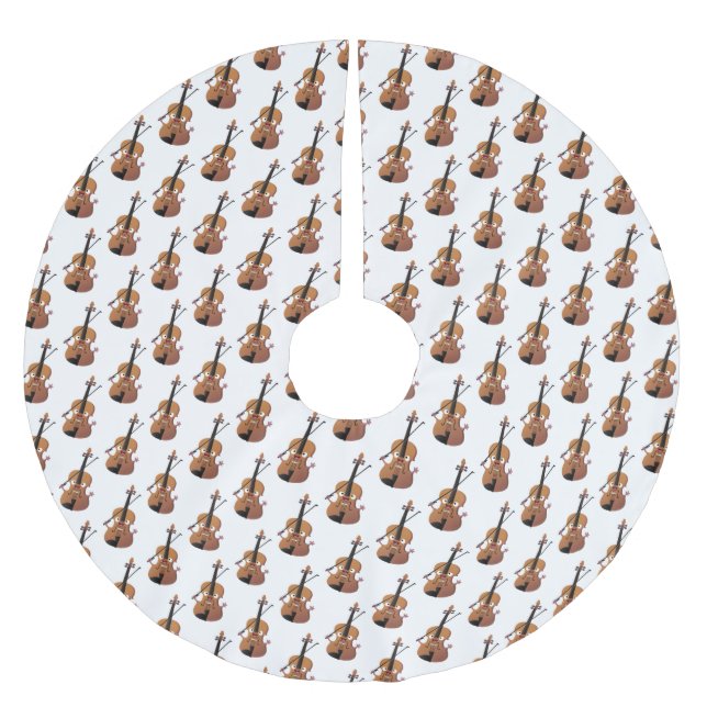 Jupon De Sapin En Polyester Brossé Sympa drôle violon personnage de dessin animé (Devant)