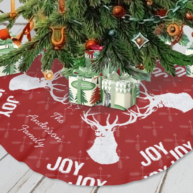 Jupon De Sapin En Polyester Brossé Tableau noir Croisé Flèche Moose Noël (Créateur téléchargé)