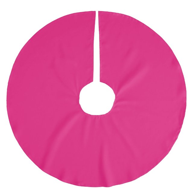 Jupon De Sapin En Polyester Brossé Tapis d'arbre fuchsia rose chaud (Devant)