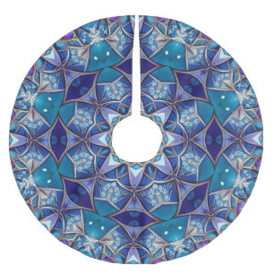 Jupon De Sapin En Polyester Brossé Tapis de arbre décoratif bleu