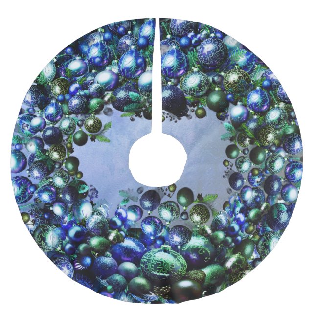 Jupon De Sapin En Polyester Brossé Tapis de Noël (Devant)
