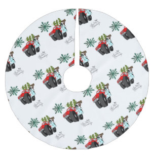 Jupon De Sapin En Polyester Brossé Tapis de Noël arbre joyeux Bonhomme de neige