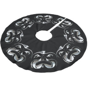Jupon De Sapin En Polyester Brossé Tapis de Noël autochtone tribal Haida décoration p