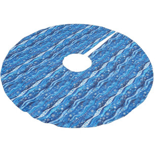 Jupon De Sapin En Polyester Brossé Tapis de Noël bleu hivernal pour sapin