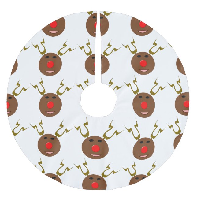 Jupon De Sapin En Polyester Brossé Tapis de Noël cyber renne (Devant)