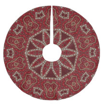 Tapis de Noël décoratif rouge pour arbre