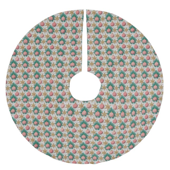 Jupon De Sapin En Polyester Brossé Tapis de Noël en forme d'arbre (Devant)