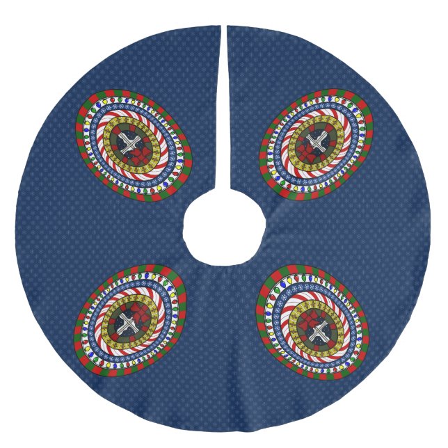 Jupon De Sapin En Polyester Brossé Tapis de Noël fantaisiste (Devant)