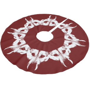 Jupon De Sapin En Polyester Brossé Tapis de Noël Husky Tapis d'arbre Chien Loup Tapis