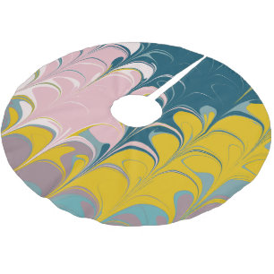 Jupon De Sapin En Polyester Brossé Tapis de noël moderne en marbre abstrait motif Ebr
